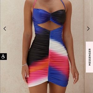 MULTICOLOUR CUT OUT MINI DRESS House Of CB